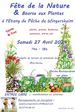 Fête de la Nature & Bourse aux plantes - Samedi 27 Avril 2024 à l'Étang de pêche de Wingerheim